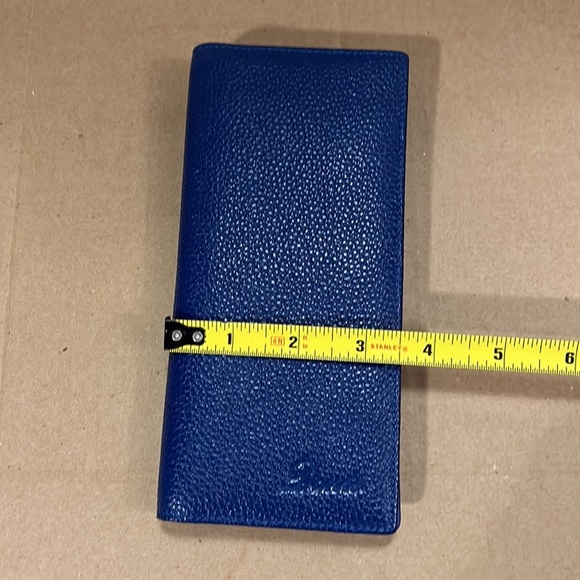 DANTE RFID Ladies Pebbled Leather Wallet Clutch -Blue- like new - Picture 12 of 12